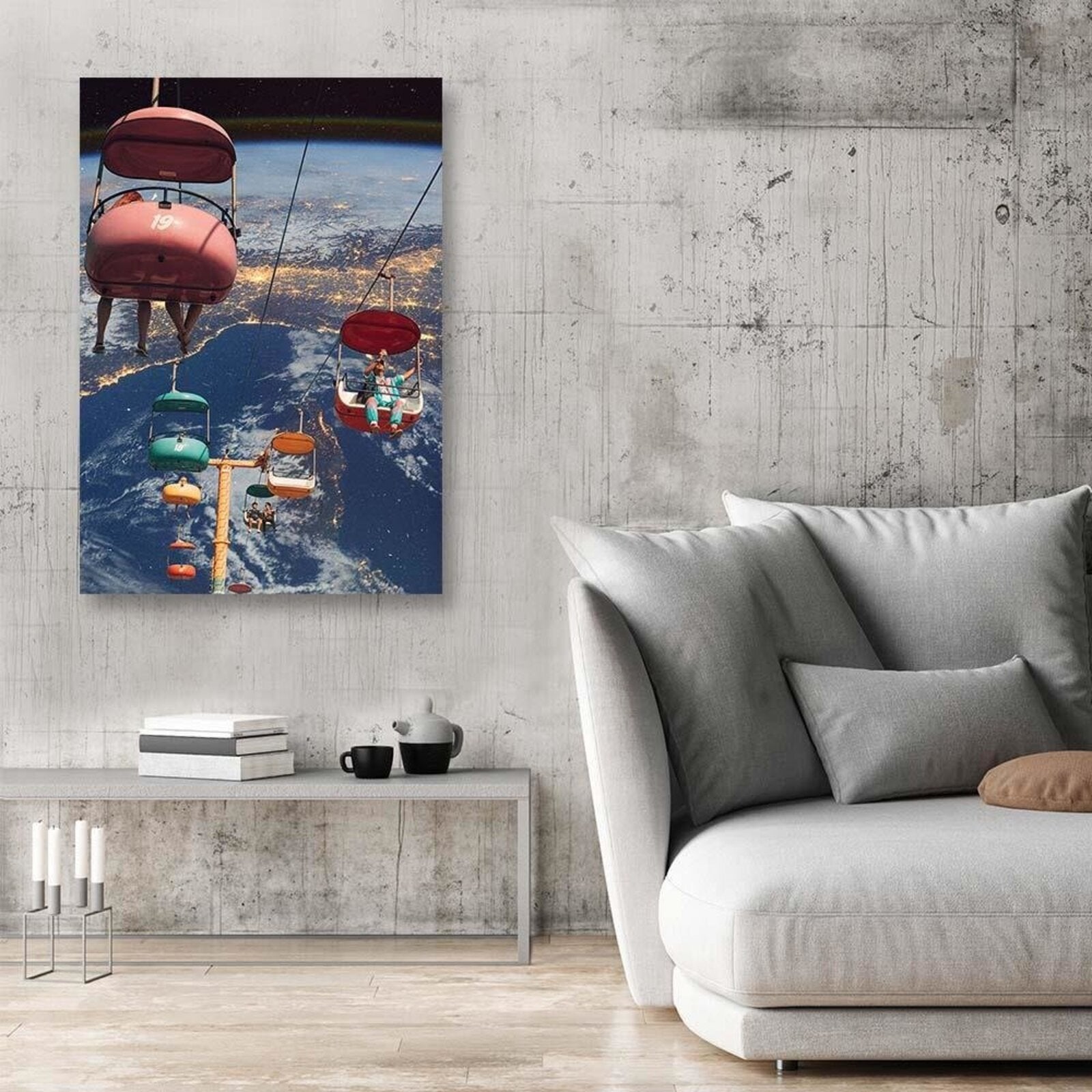 Tableau balade dans l'espace bois - 70 x 100 cm - 3