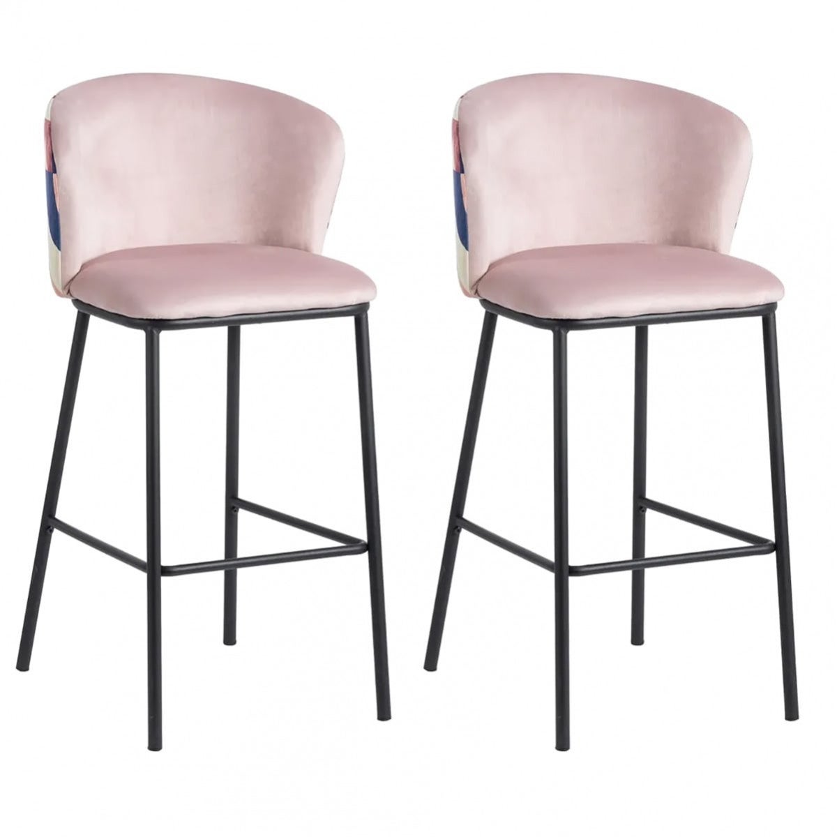 Lot De 2 Tabourets Pampa Bohème – Style Naturel Beige Marron, Hauteur 40 Cm – Parfait Salon, Chambre Ou Terrasse