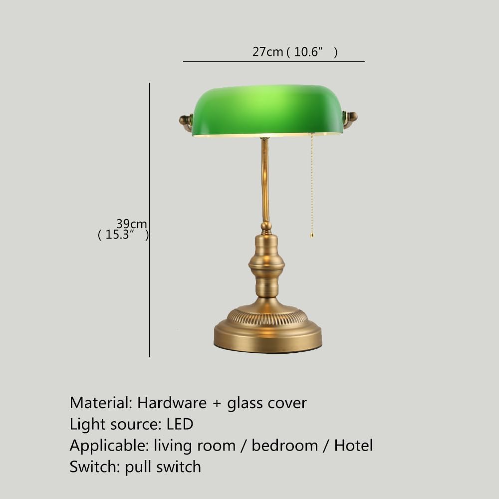 Lampe de bureau ministériel banquier anglais vert table studio artisanat Made in Italy