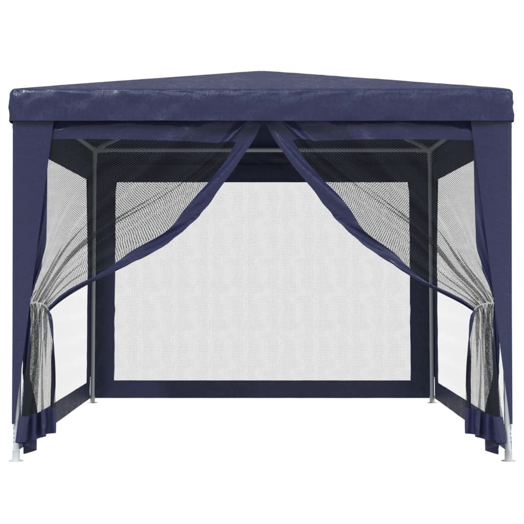Tonnelle 3x4 m Bleue avec 4 Parois en Maille – Tente de Jardin Anti-Moustiques en PEHD pour Fêtes, Réceptions et Extérieur - 3