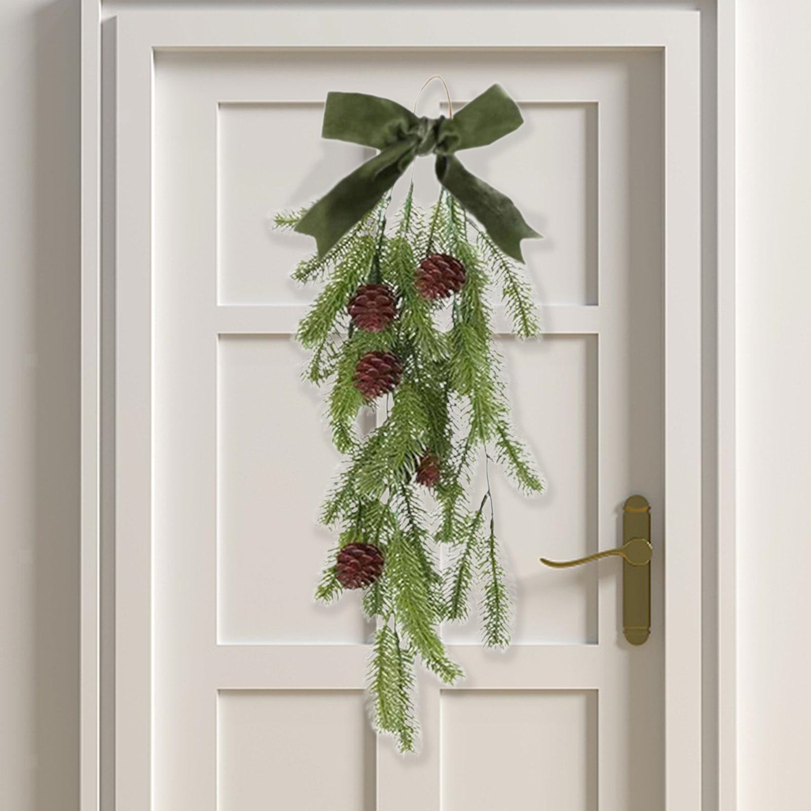 2 pacotes de guirlandas de lágrima de natal de 70cm, guirlanda de natal artificial,guirlanda de natal suspensa com arco,decoração de escadas para casa - 4