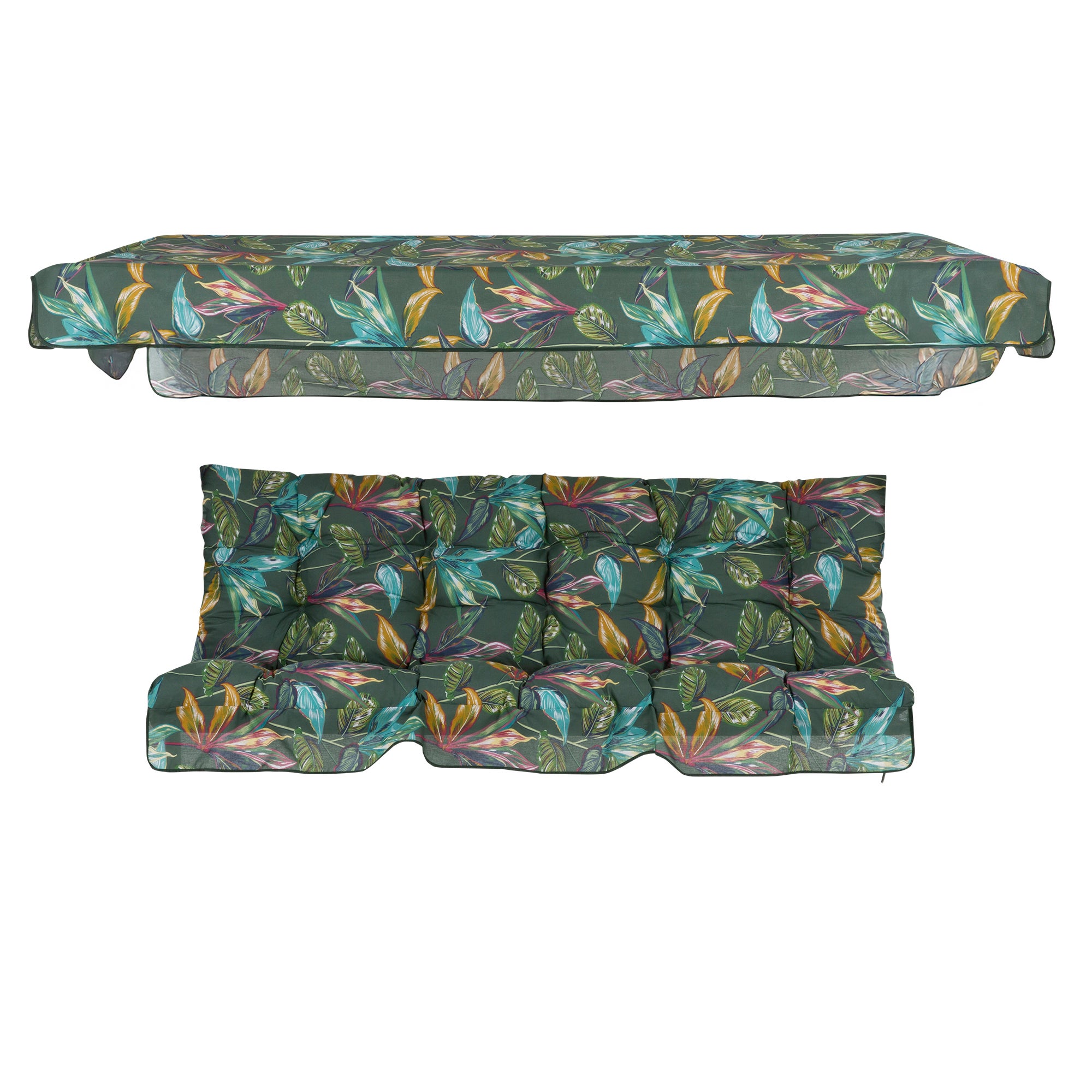 Poduszki na huśtawkę ogrodową 170 cm z daszkiem Parma/Milano niebieski/zielony/żółty Patio