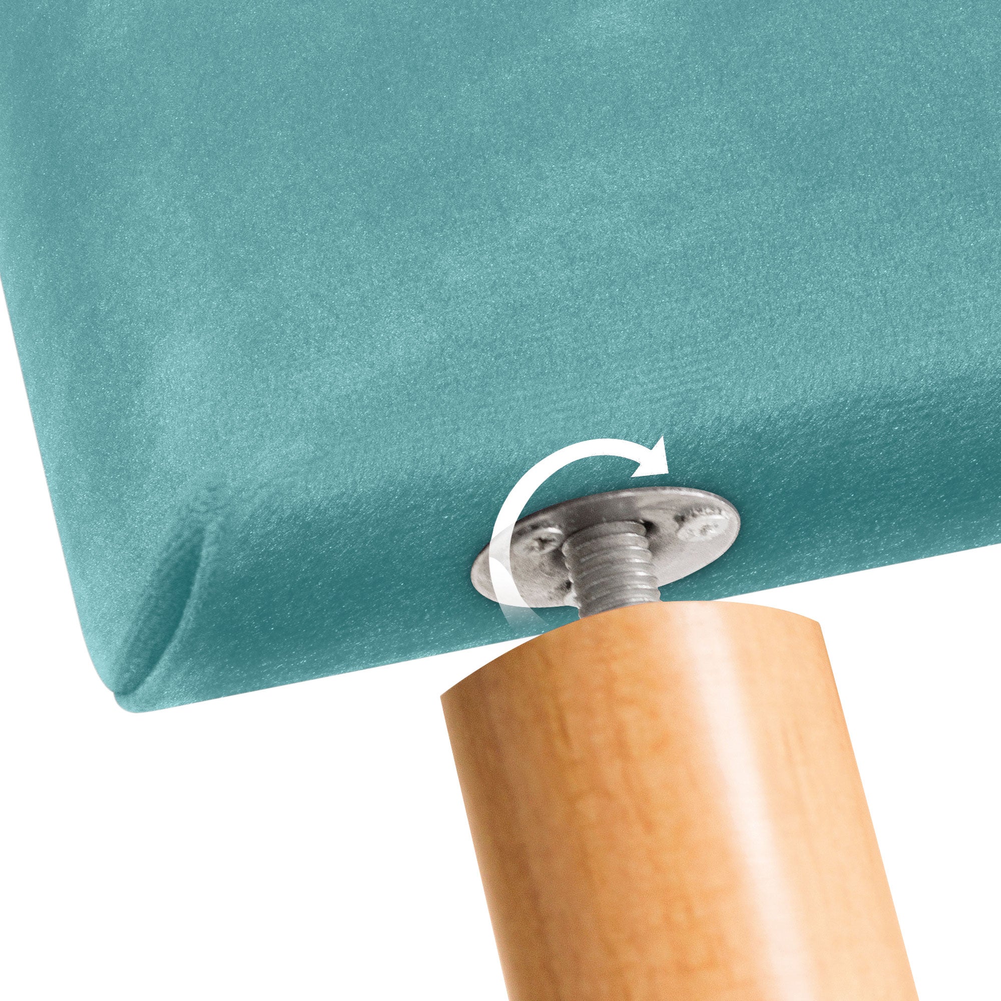 DHOME Testiera in Velluto Liscio con Gambe Camera da letto Imbottita con Testiera Imbottita Moderna di Fascia Alta (Turchese, 95x115cm) - 5