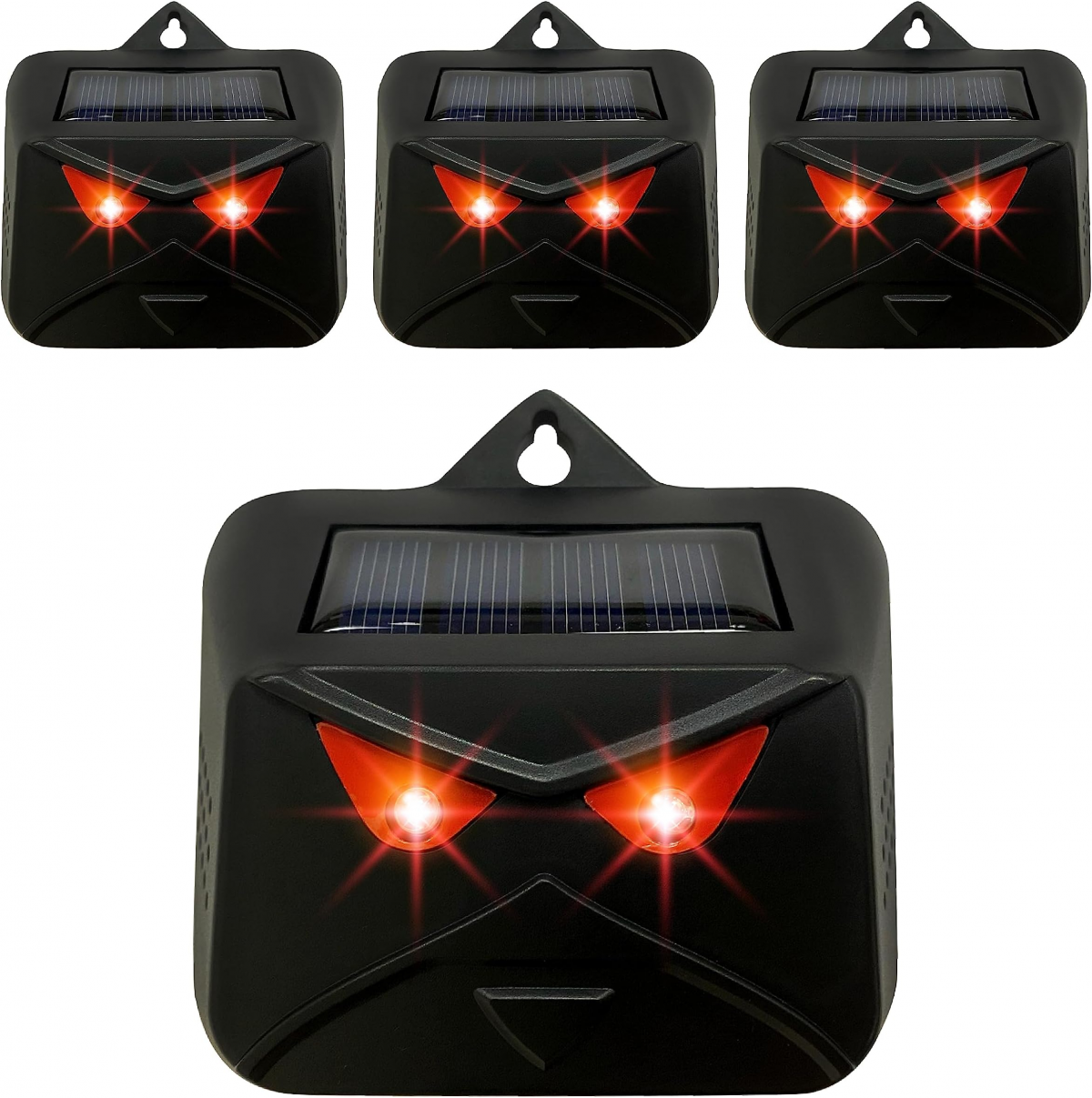 Solarny odstraszacz zwierząt, 4 sztuki, z czerwonym laserowym światłem stroboskopowym LED, odstraszacz jeleni na zewnątrz