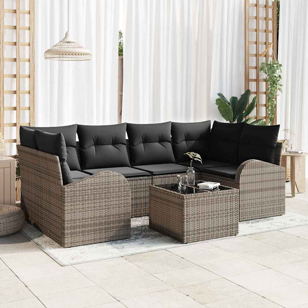 Zestaw Sof na Ogród Szary 55 x 55 x 37 cm polirattan vidaXL
