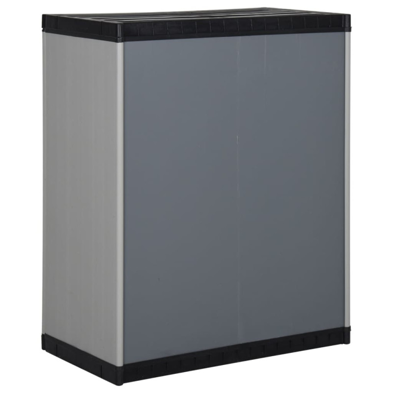 Armoire de rangement de jardin 1 étagère Gris noir 68x40x85 cm - 5