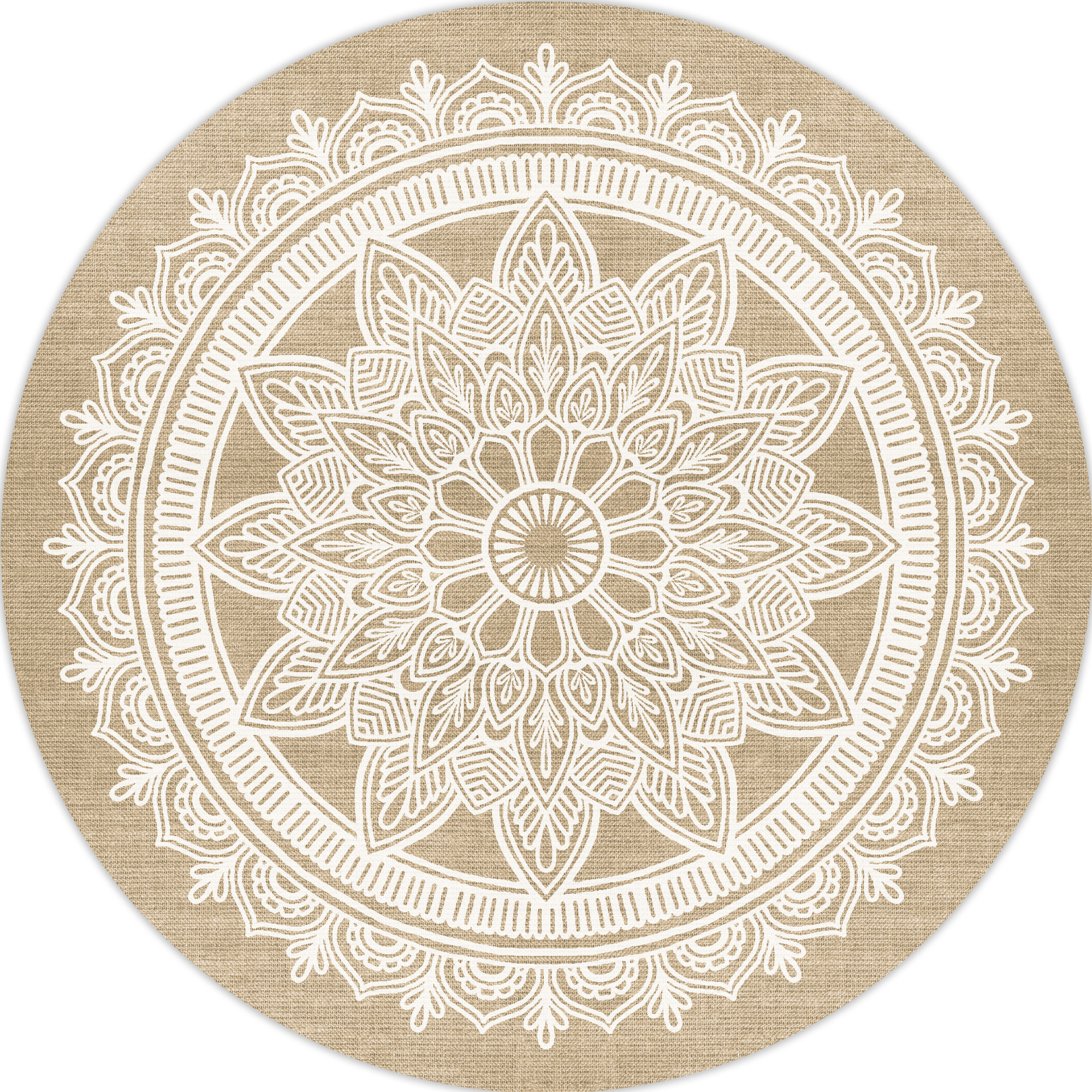 Tapis rond Mandala 90 x 90 cm lavable tapis d