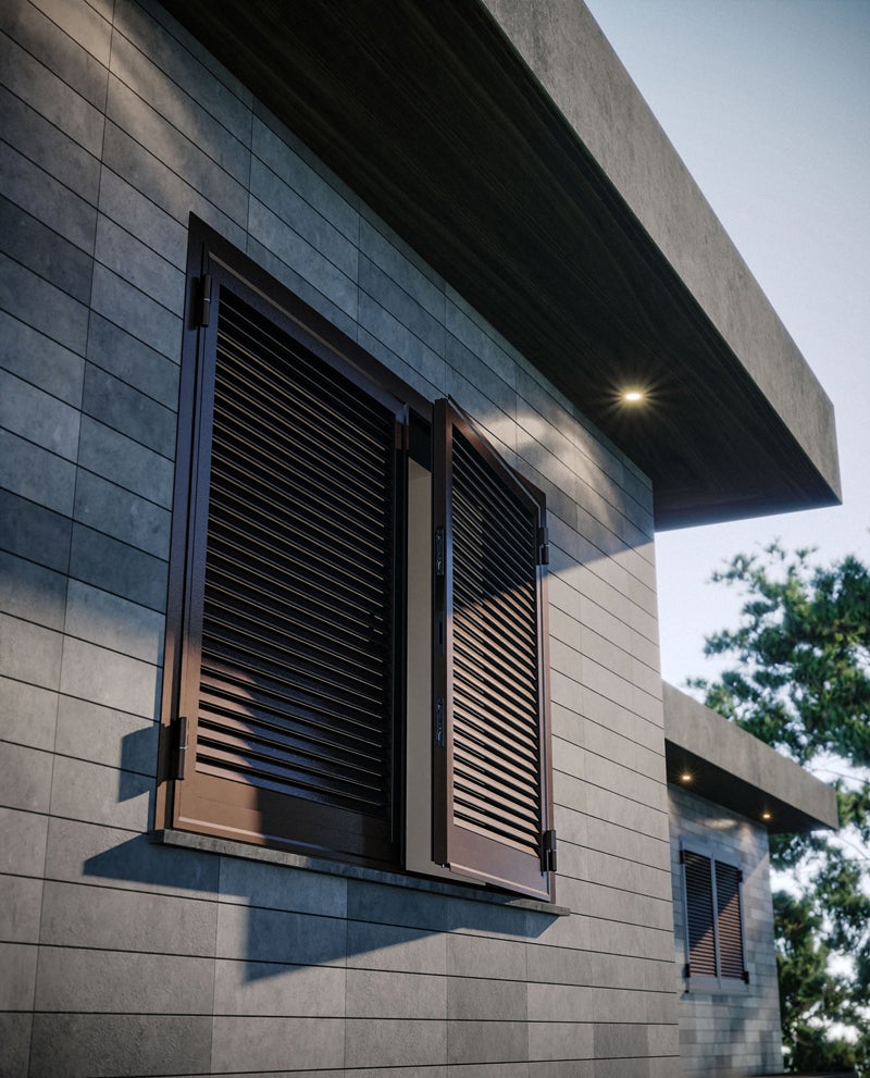 VOLET 2 FENÊTRES GALVANISÉES COULEUR VERT 120X155 CADRE OUVERTURE GAUCHE TYPE A - 2