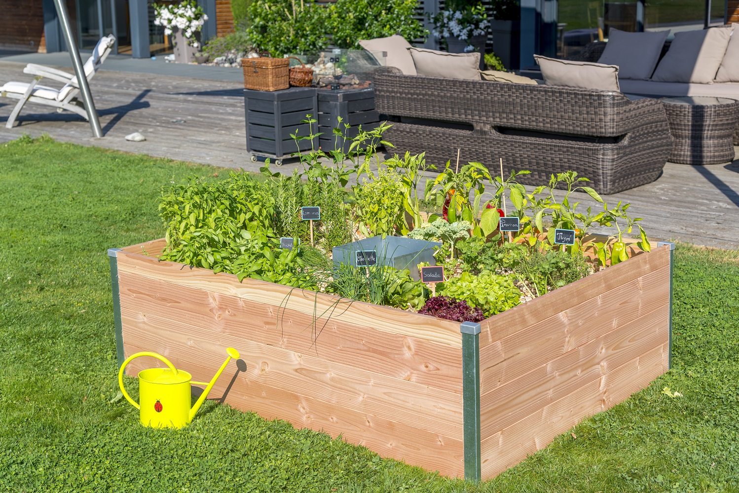 Carré potager autonome en bois Douglas KEYHOLE GARDEN L170 x l120 x H40 - Composteur intégré - Epaisseur 22mm - mon PETIT POTAGER - 6