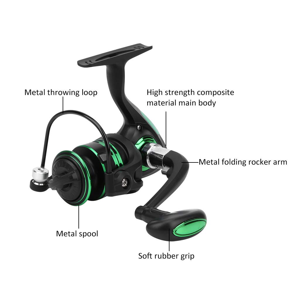 Mulinello da pesca a doppia bobina Ruota da tiro lunga con bilanciere ad alta resistenza in metallo (HK1000) - 7