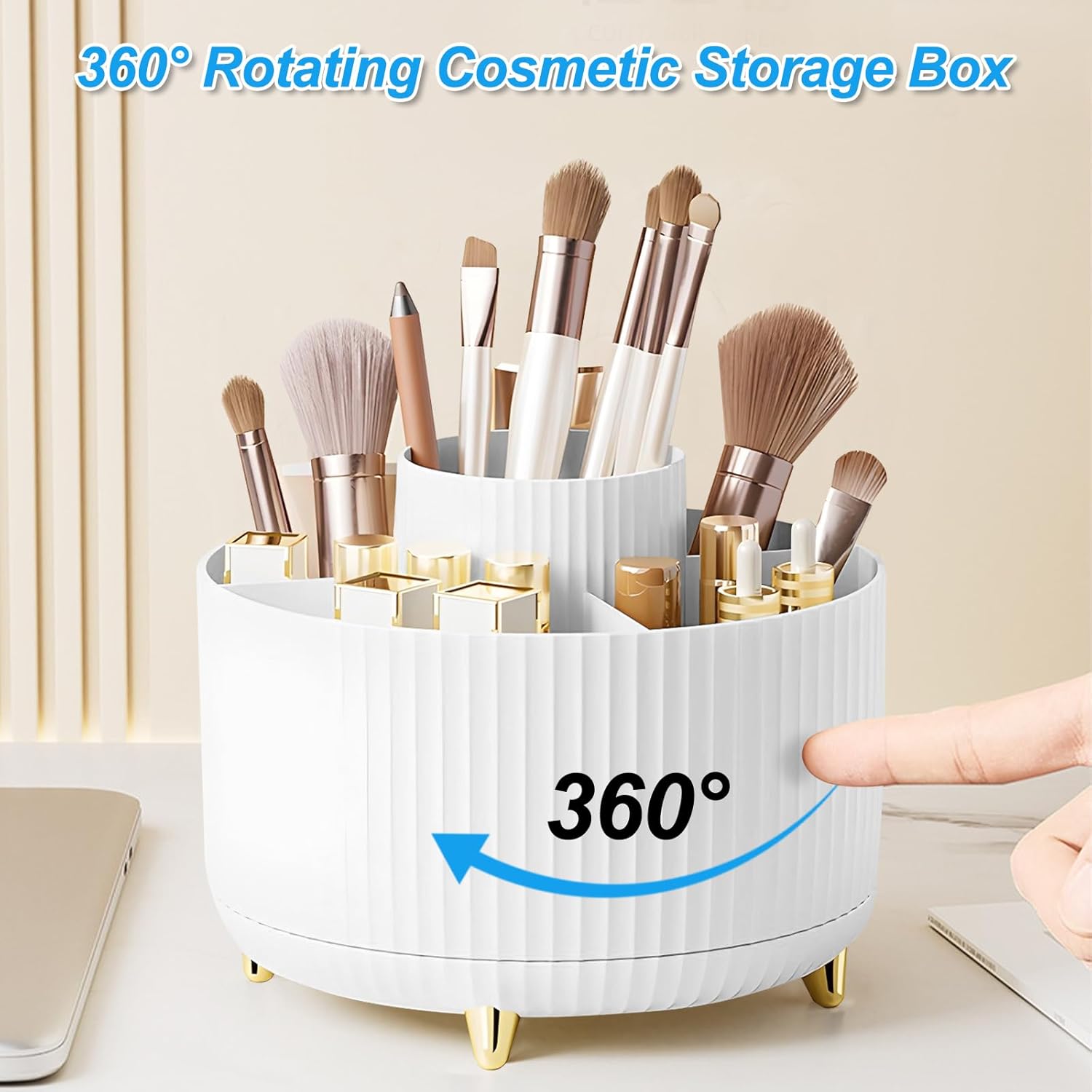 Rangement Maquillage Boîte Skincare Organisateur Coiffeuse Pinceaux Makeup Organiser Rotatif Salle de Bain Produits Beauté Cosmétiques Parfum - 3