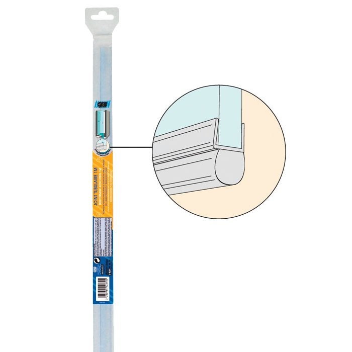 Joint tubulaire pour bas de porte de douche ou côté de porte de douche 5 à 8mm - 1 mètre - 5