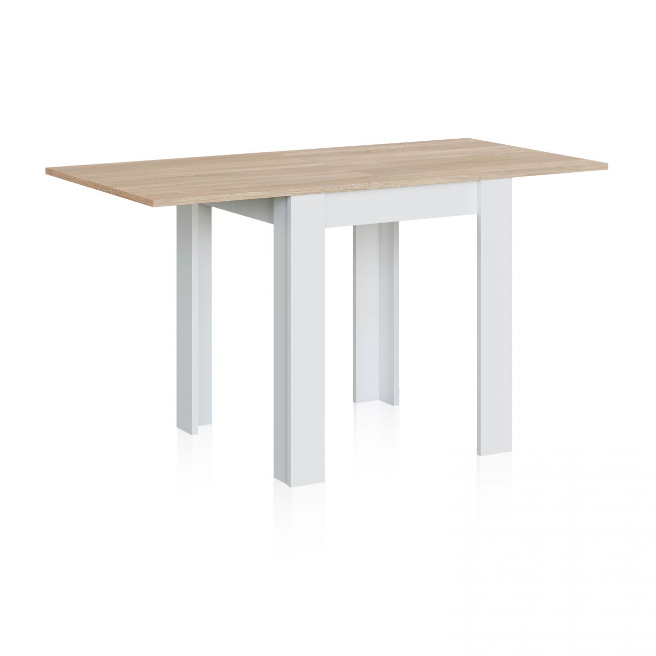 Duehome  Mesa De Comedor Extensible Giro Artik ( Mate), Roble Canadian 67 X 79 X Cm Blanco , Leroy Merlin