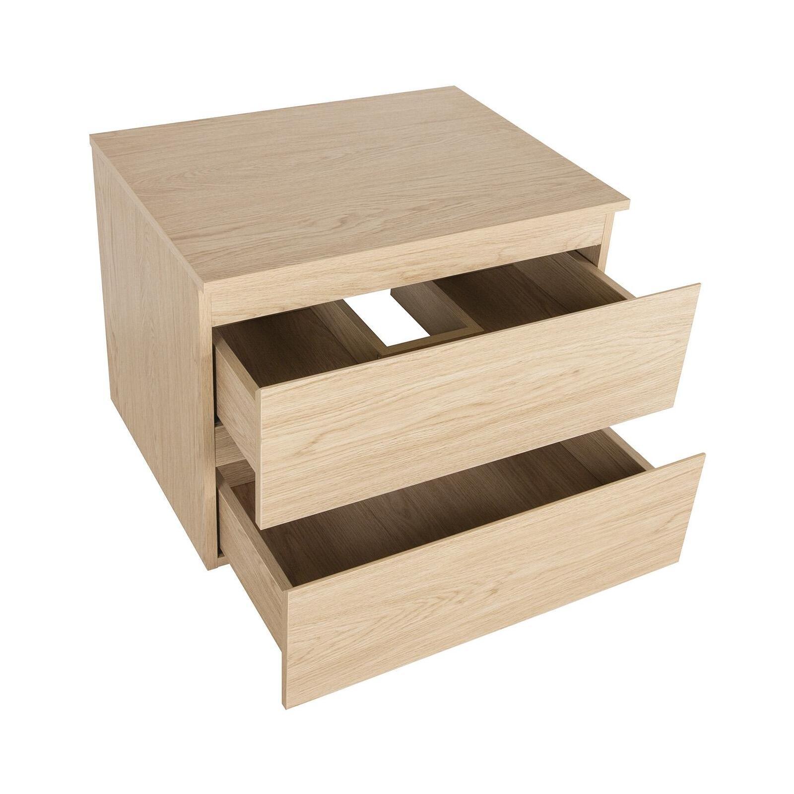 Meuble simple vasque SORRENTO décor chêne 60cm - 7