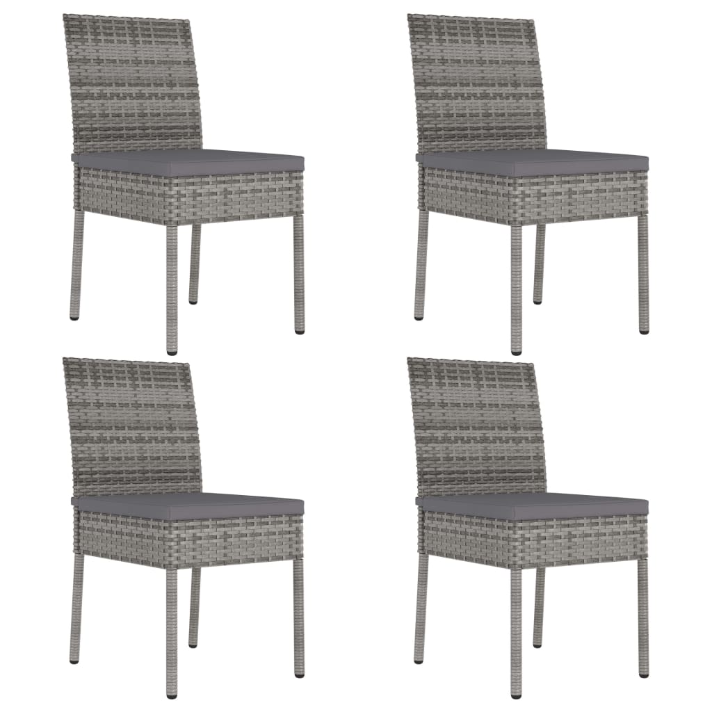 Maison Exclusive - Set da Pranzo da Giardino 5 pz in Polyrattan Grigio - 7