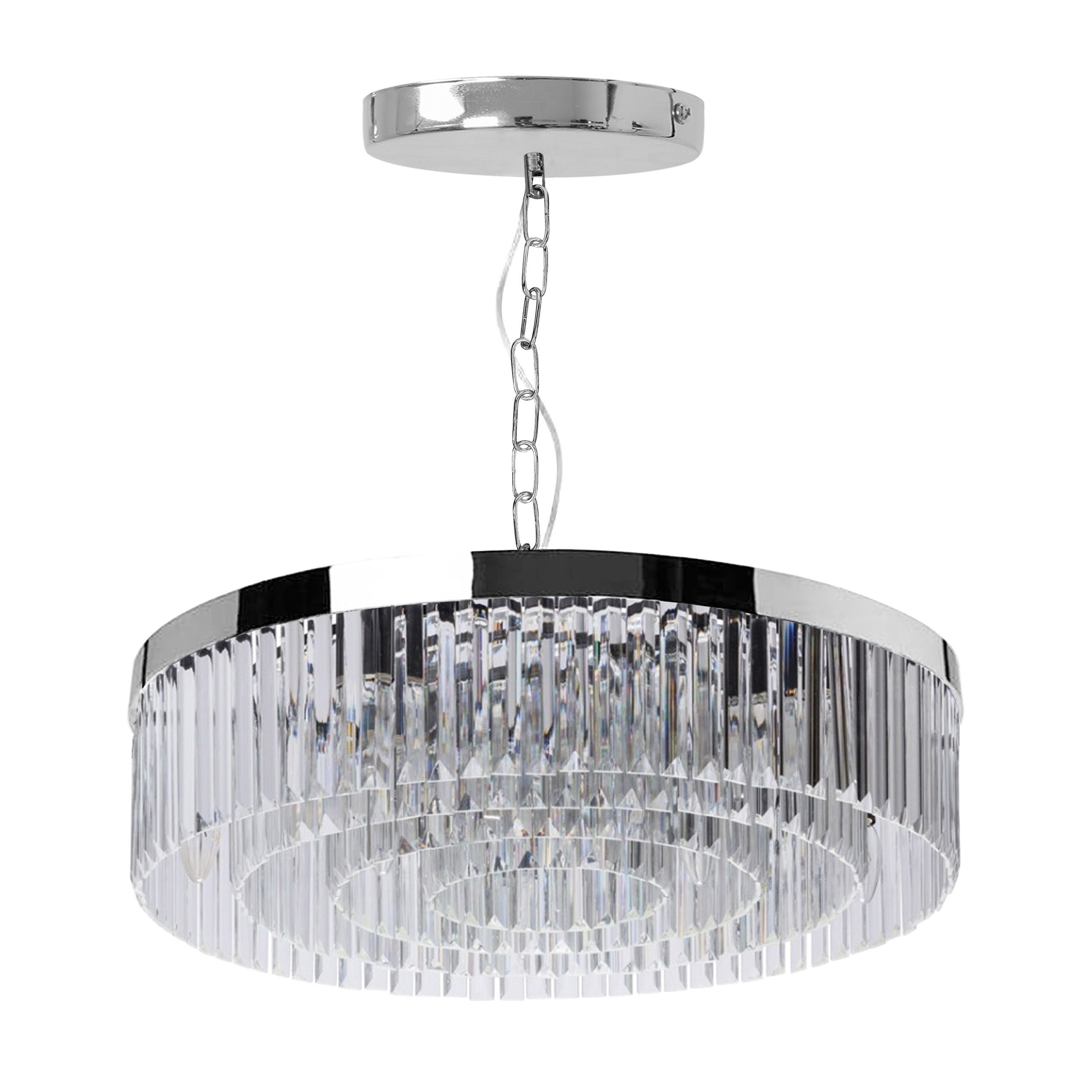 Lampa Sufitowa Wisząca Kryształowa Toolight App1532-8Cp Chrom