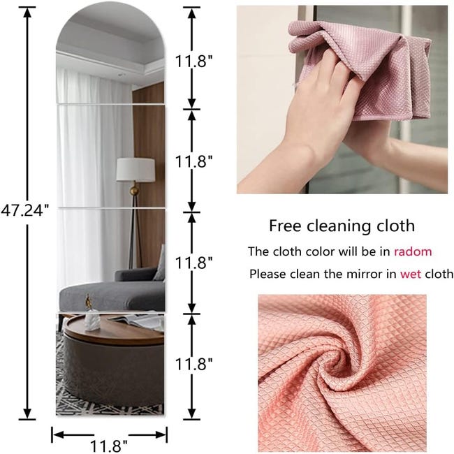 Set Di 4 Specchi Acrilici Quadrati 30x25 Cm, Infrangibili, Autoadesivi, Per Pareti, Camera Da Letto, Soggiorno, Palestra