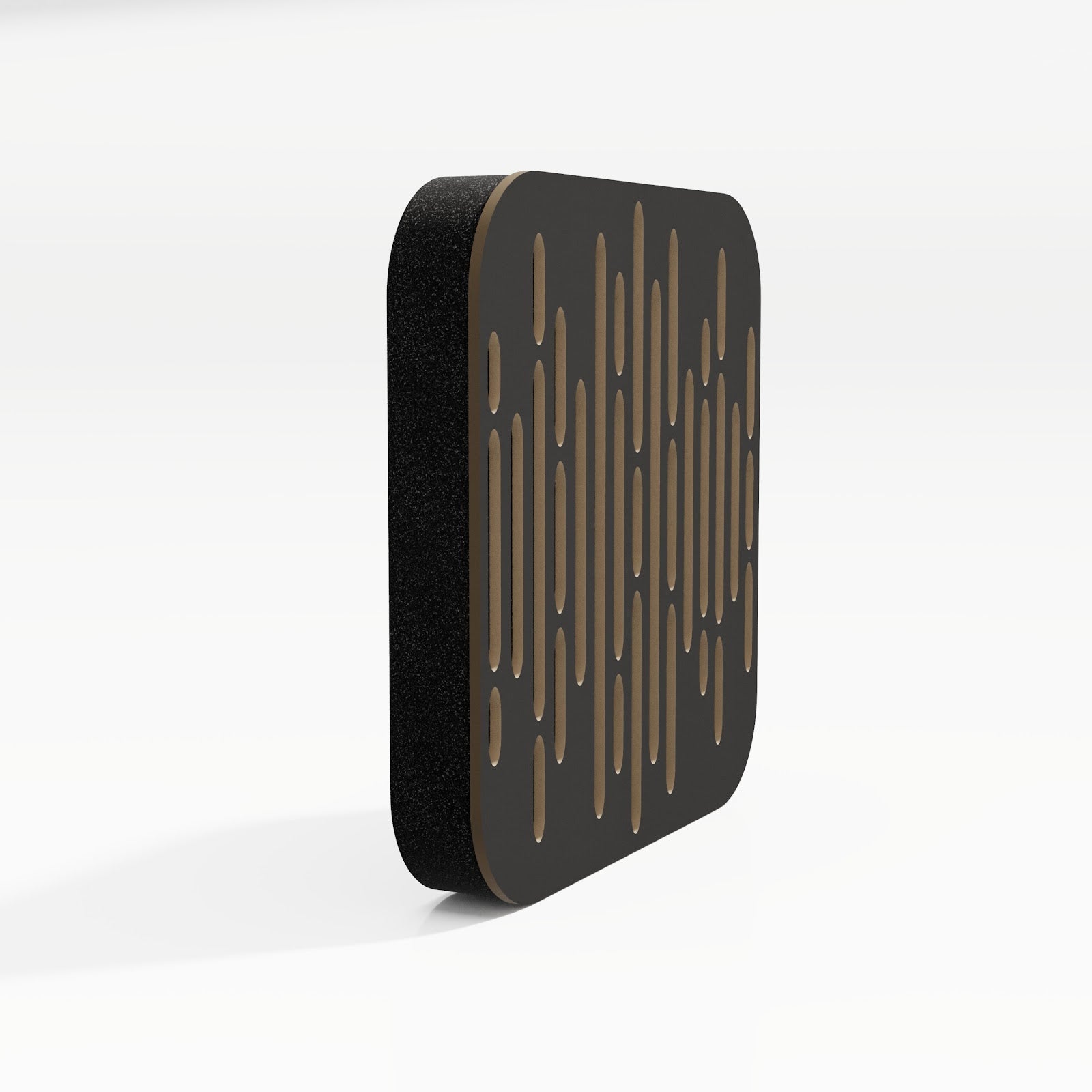 Lot de 8 Mini-Panneaux acoustiques insonorisants WAVE-D 23x23x3 cm - 0,42 m² surf.totale -MDF perforé laminé et mousse acoustique -Noir - 3