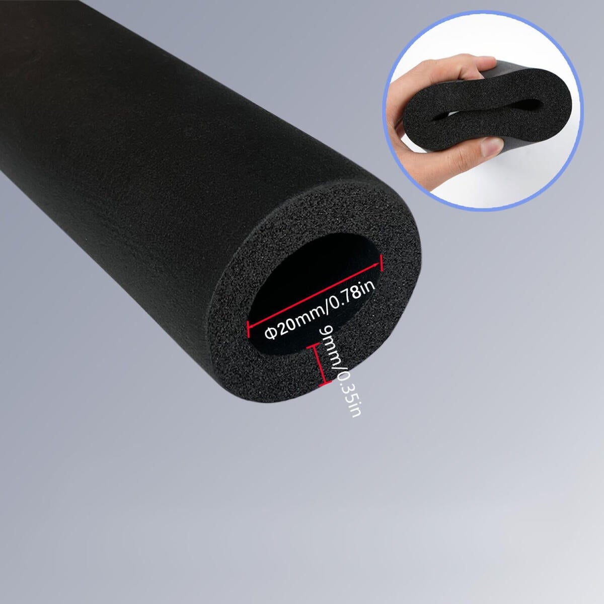 Tubo isolante para tubulações de aquecimento, Ø 20 mm, 1,7 m de comprimento, tubo isolante para tubulações de ar condicionado. - 2