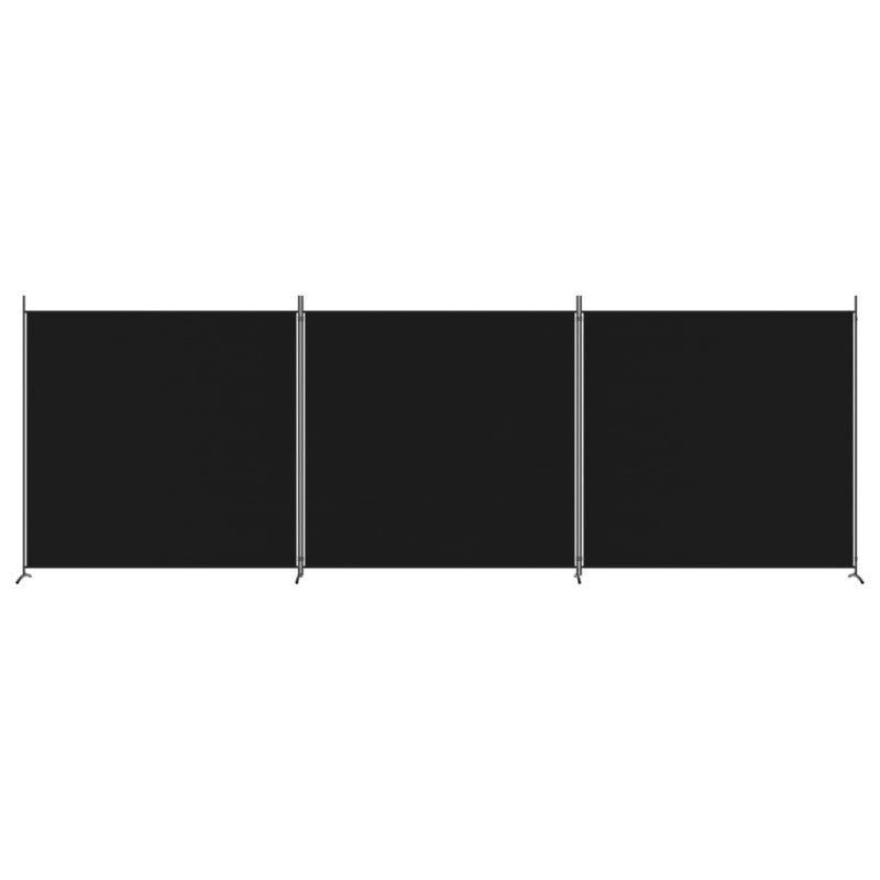 Divisorio a 3 Pannelli Nero 525x180cm in Tessuto vidaXL - 3