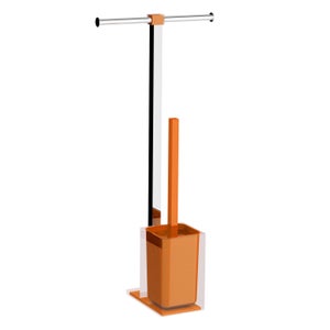 Porte-Papier Toilette Sur Pied Avec Rangement – Support Autoportant 3 En 1, Étagère Téléphone Et Stockage Rouleaux, Acier Noir