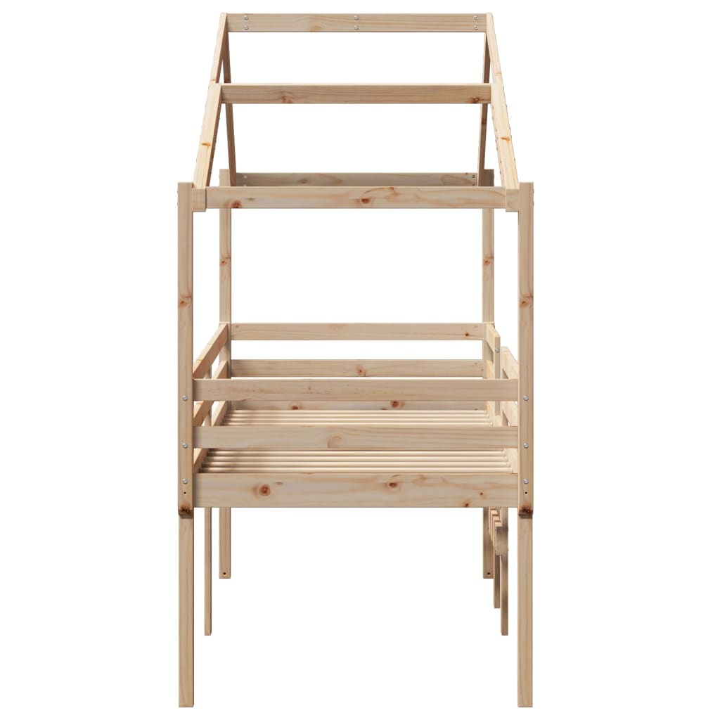 Lit haut sans matelas 75x190 cm bois de pin massif — COMFORTXL - 7