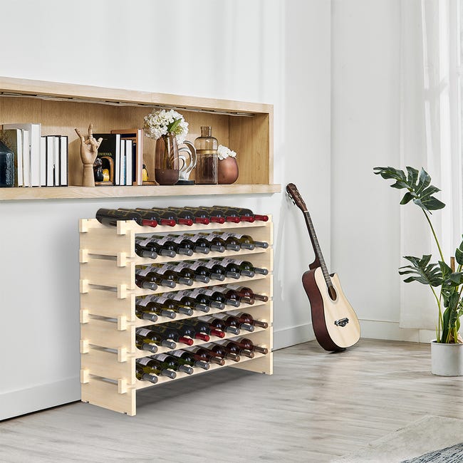 Cantinetta Angolare Per Vino Con Portabicchieri - Mobiletto Bar In Legno E Metallo 48x48x130 Cm - Foto 7