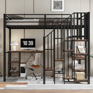 Letto A Soppalco 90x200 Cm Con Scrivania, Armadio E Cassetti – Design Salvaspazio In Legno Per Bambini E Ragazzi