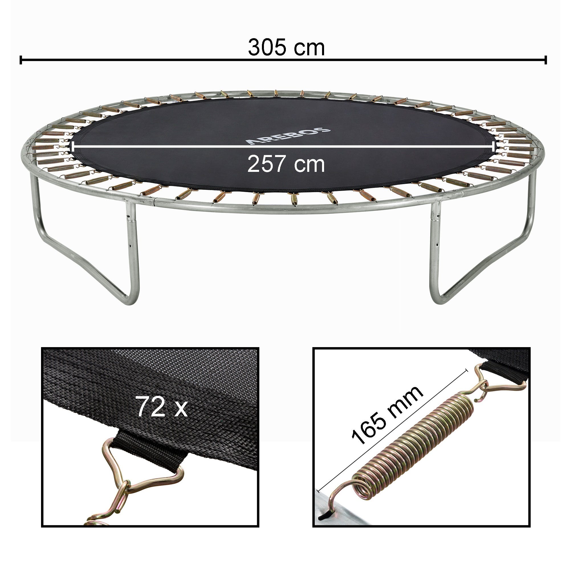 Arebos Tapis de saut pour trapoline 257 c | Pour trapolines de 305 Arebos Tapis de saut pour trapoline 257 c | Pour trapolines de 305