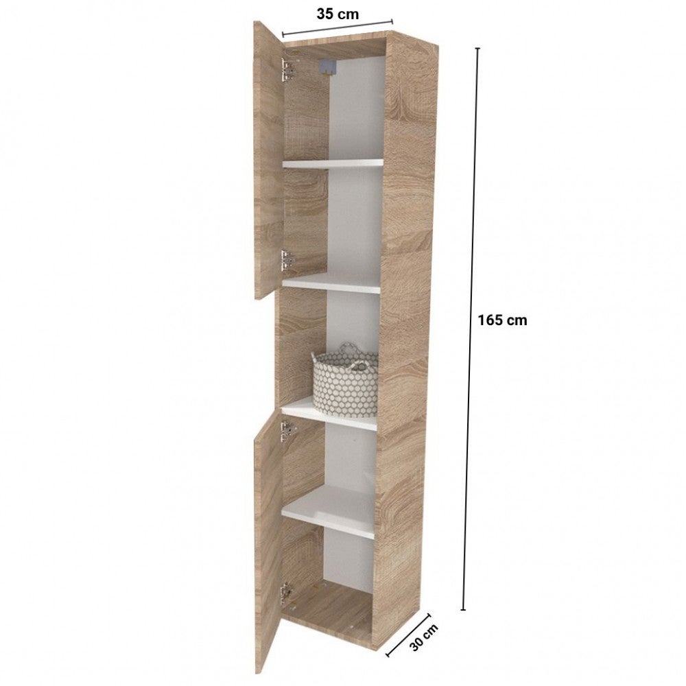 Colonne 2 portes + 1 niche / Décor Chêne blanchi - 3