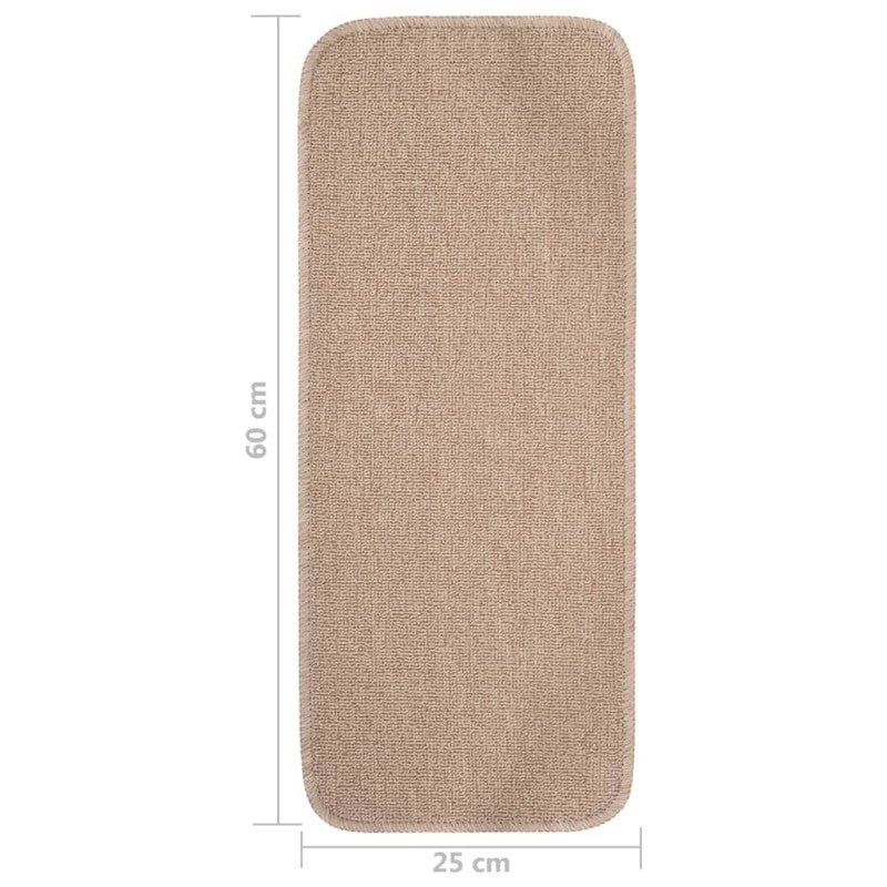 Tapis escalier antidérapants 15 pcs 60x25cm Beige Rectangulaire - 6