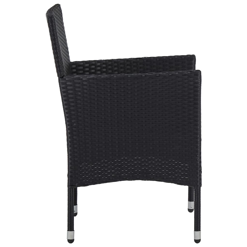 Chaises de jardin 2 pcs Résine tressée Noir - 4
