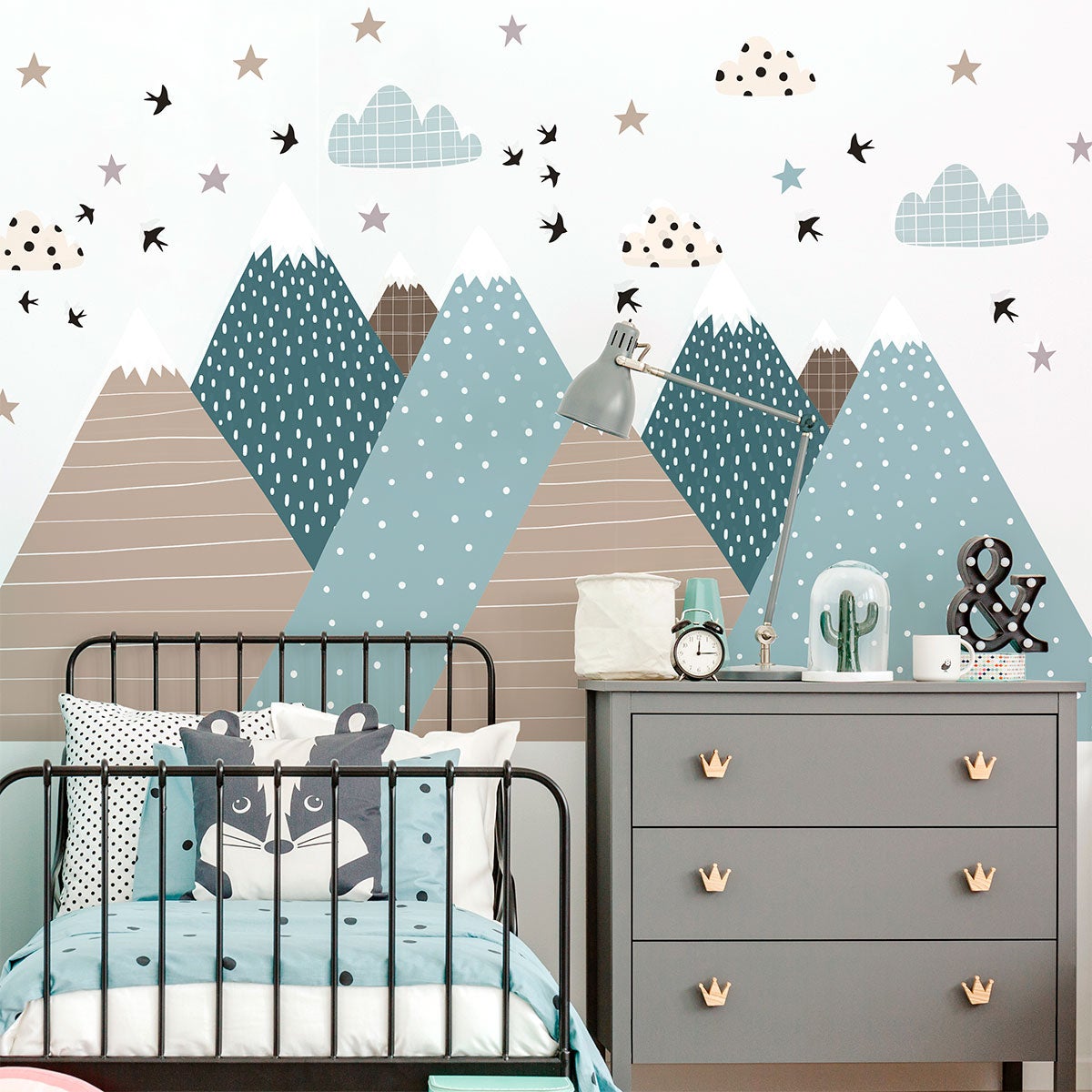 Vinilo niño escandinavo de montaña vika - adhesivo de pared - revestimiento sticker mural decorativo - 120x180cm - 5