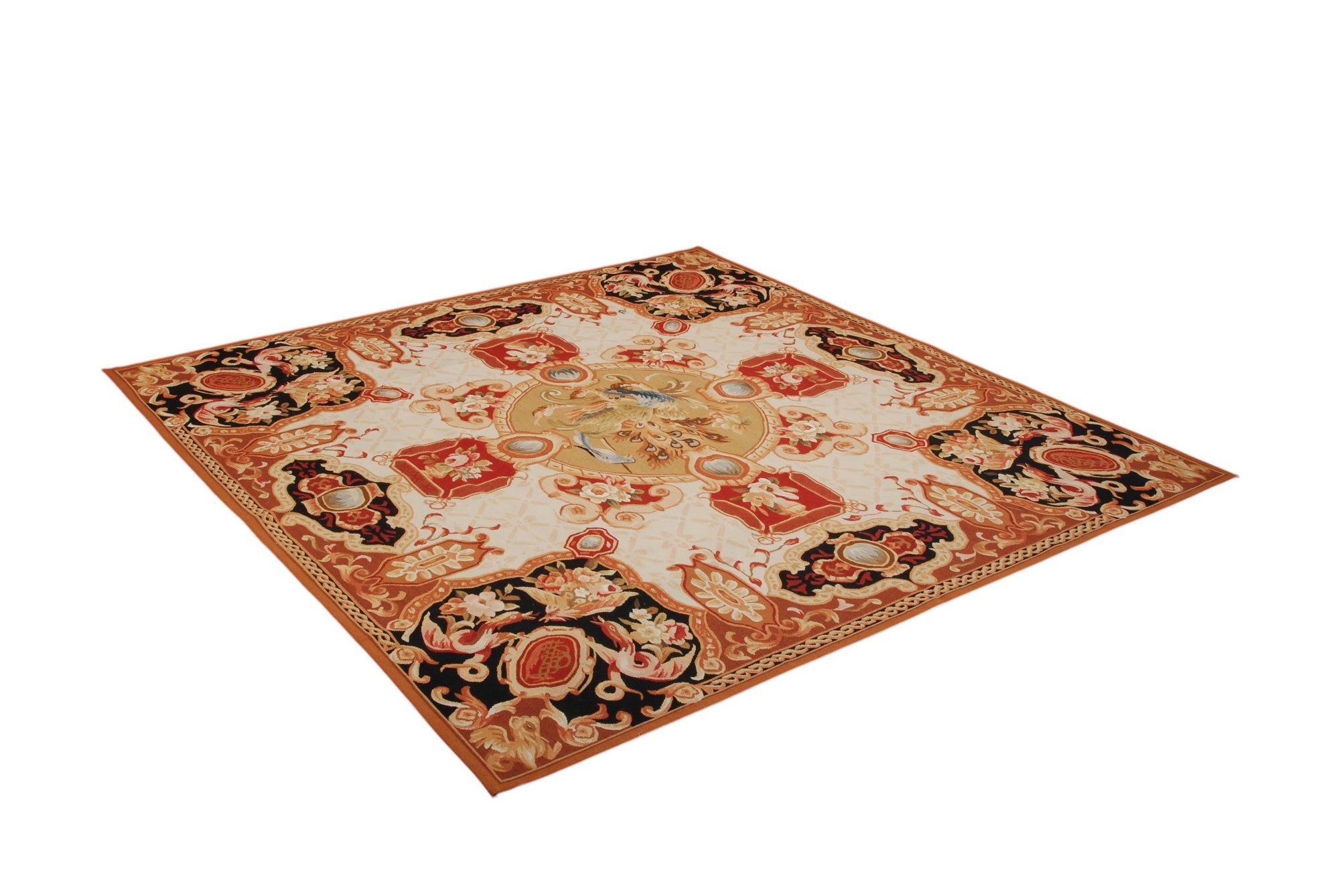 Oryginalny dywan Aubusson 200x200 cm | GalleriaFarah1970