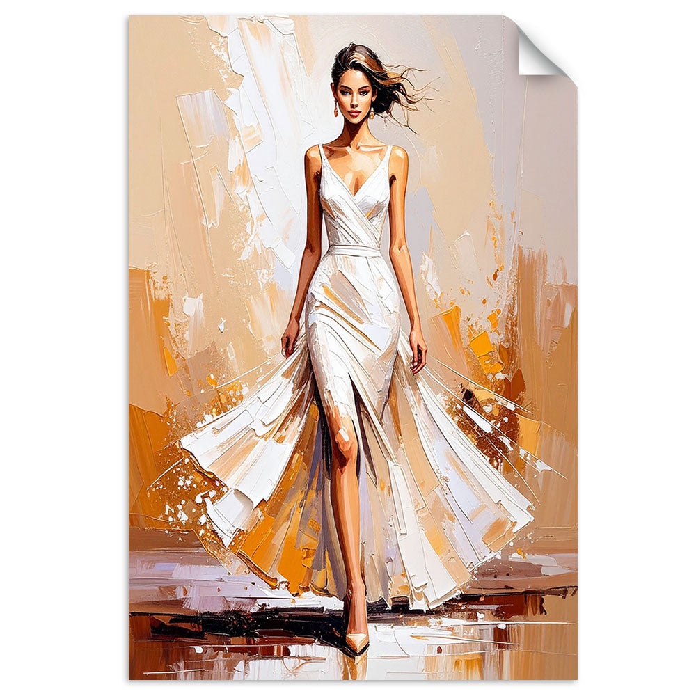 Naklejka na ścianę, Modelka na pokazie mody 90x130