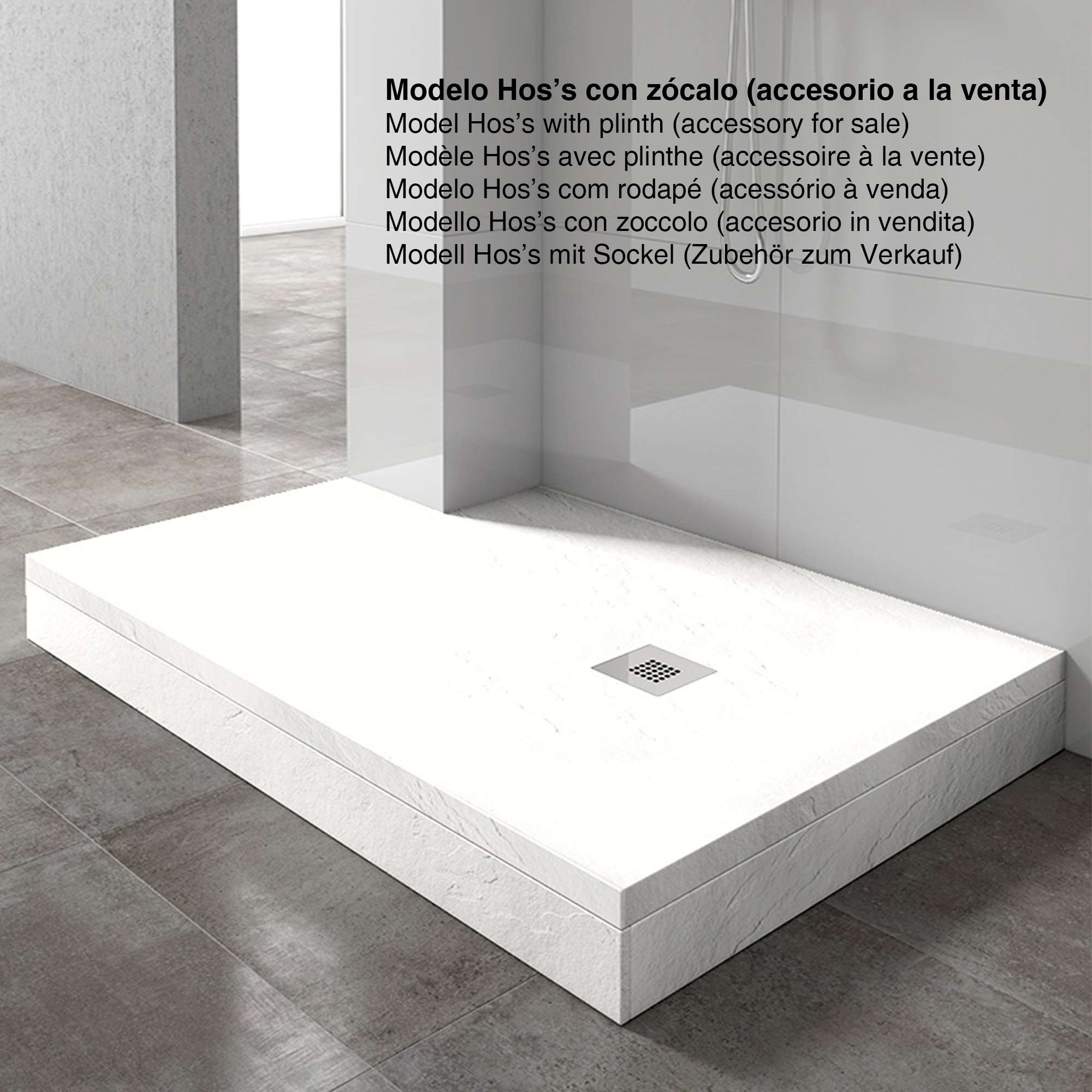 Receveur de douche Poalgi extraplat blanc Blanco L.90 x l.100 cm finition ardoise - série Hos's - 7