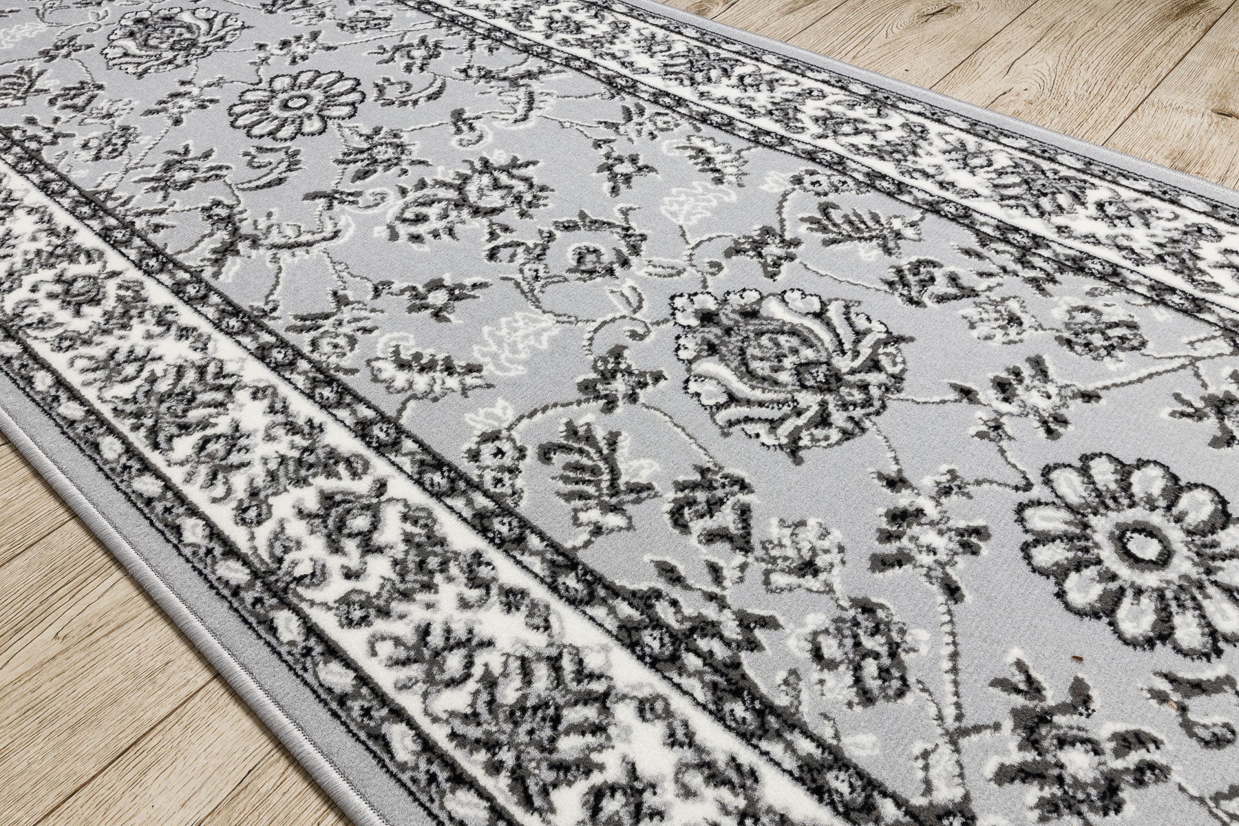 TAPIS DE COULOIR BCF MORAD Klasyk classique gris 90 cm 90x510 cm - 3