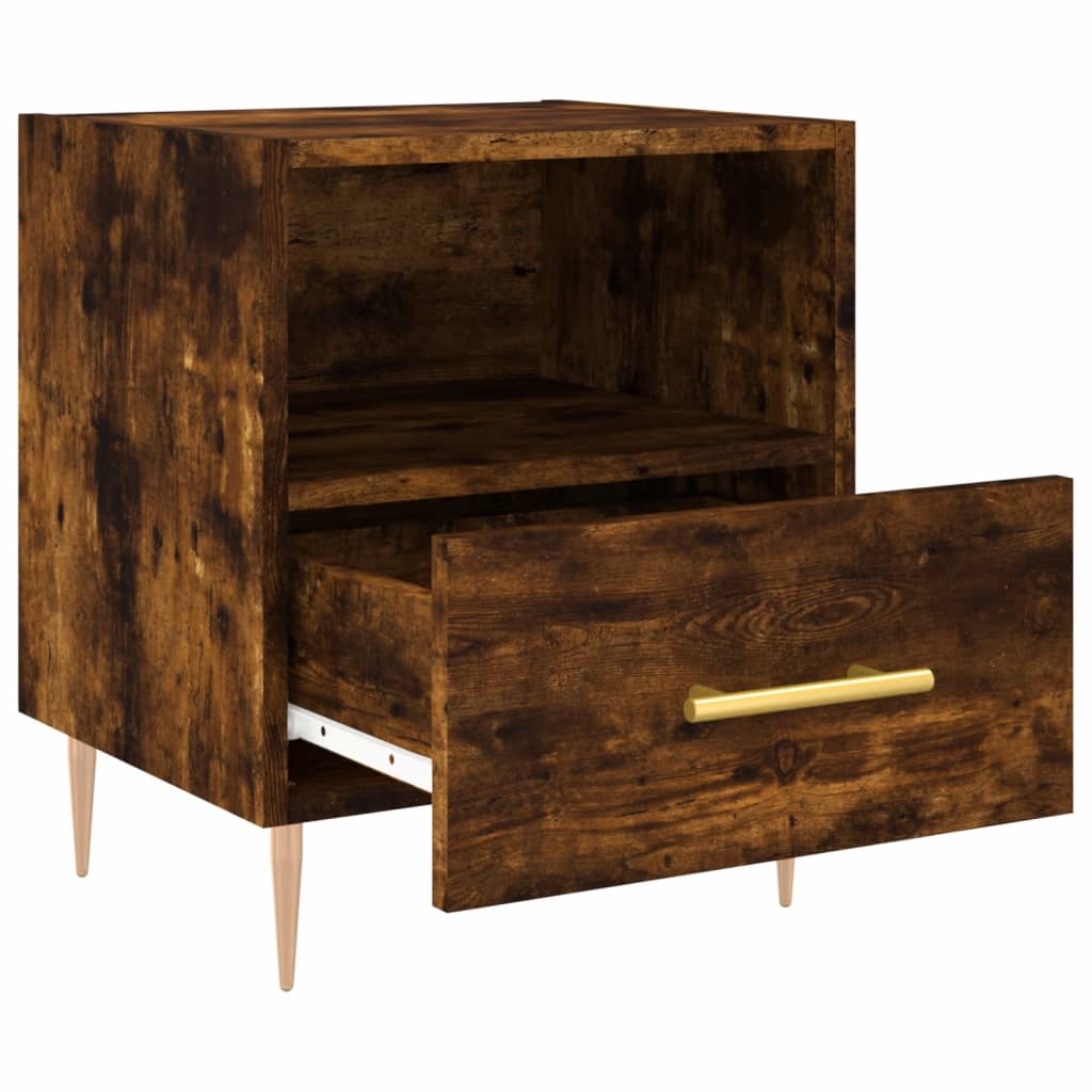 vidaXL Table de chevet chêne fumé 40x35x47,5 cm bois d’ingénierie - 3