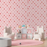 Papel Pintado Geométrico Puntos Rosa 58cm ancho por 300cm alto - 3
