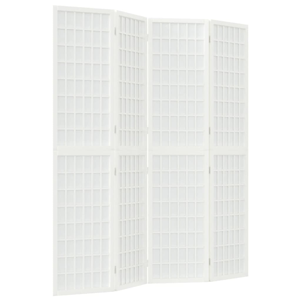 Biombo plegable con 4 paneles | biombo divisor | paravientos estilo japonés blanco 160x170 cm cfw50638