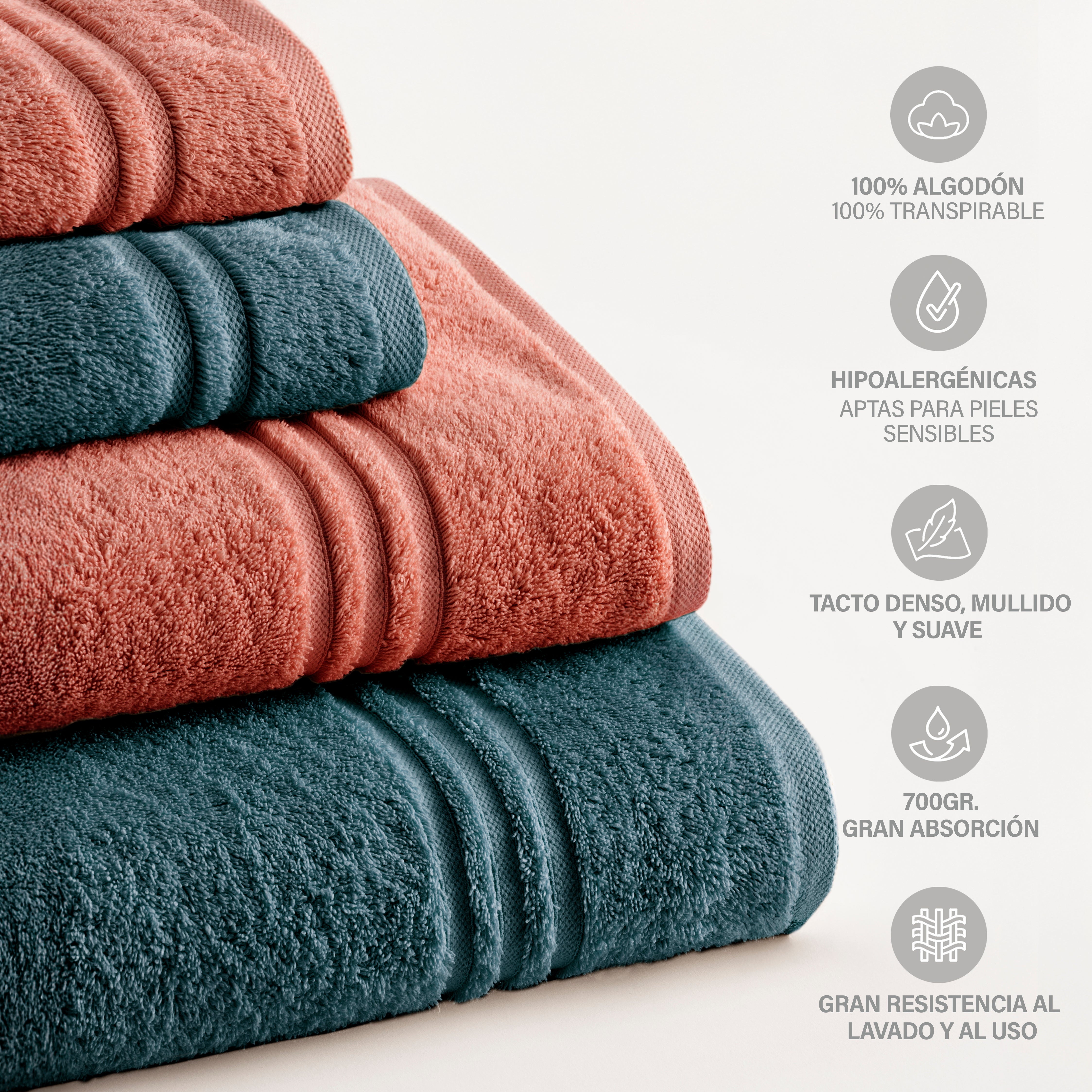 American Soft Linen Lot de serviettes, 2 serviettes de bain, 2 essuie