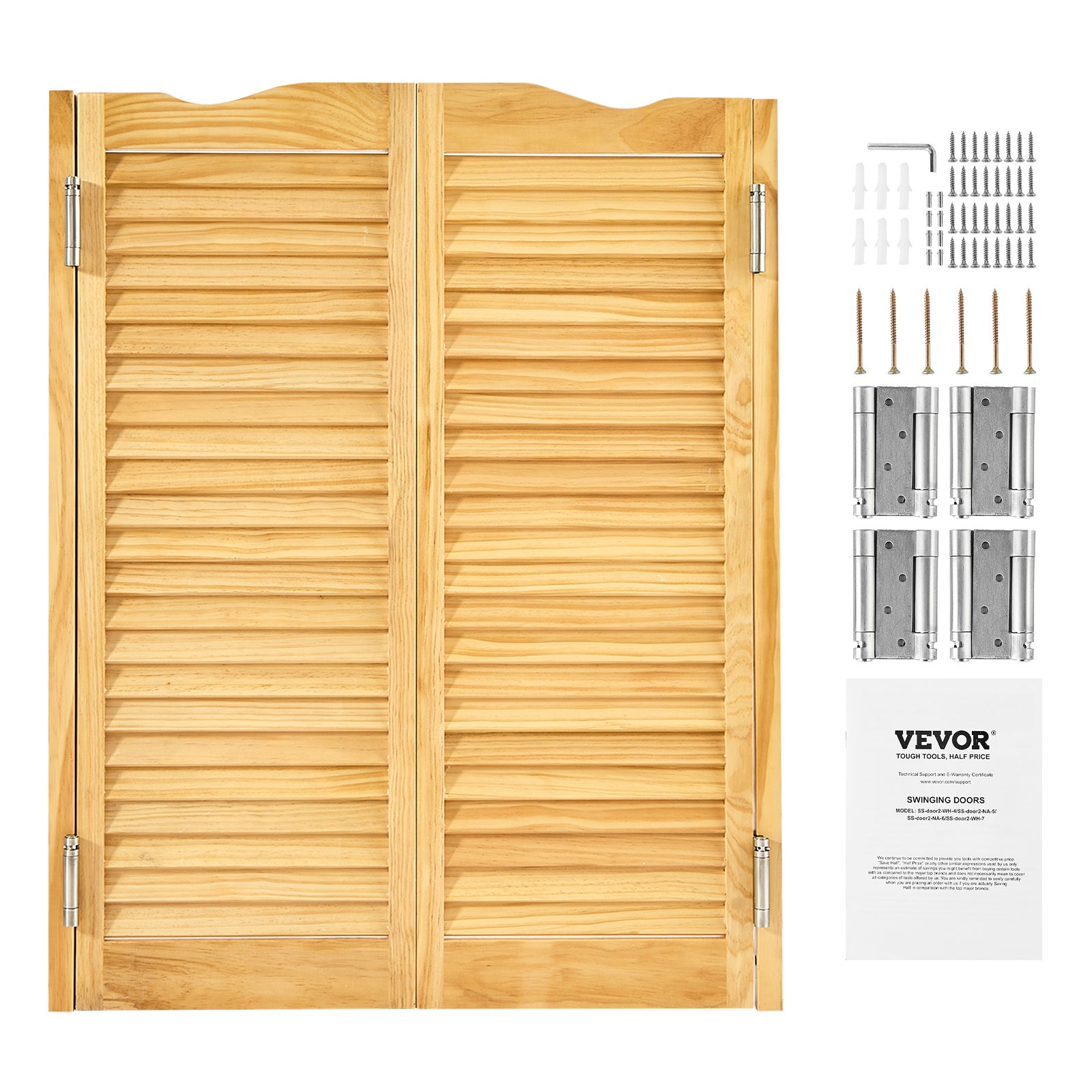 Drzwi Saloon Drzwi wahadłowe Łukowate z Zawiasami 805x28x1060mm VEVOR