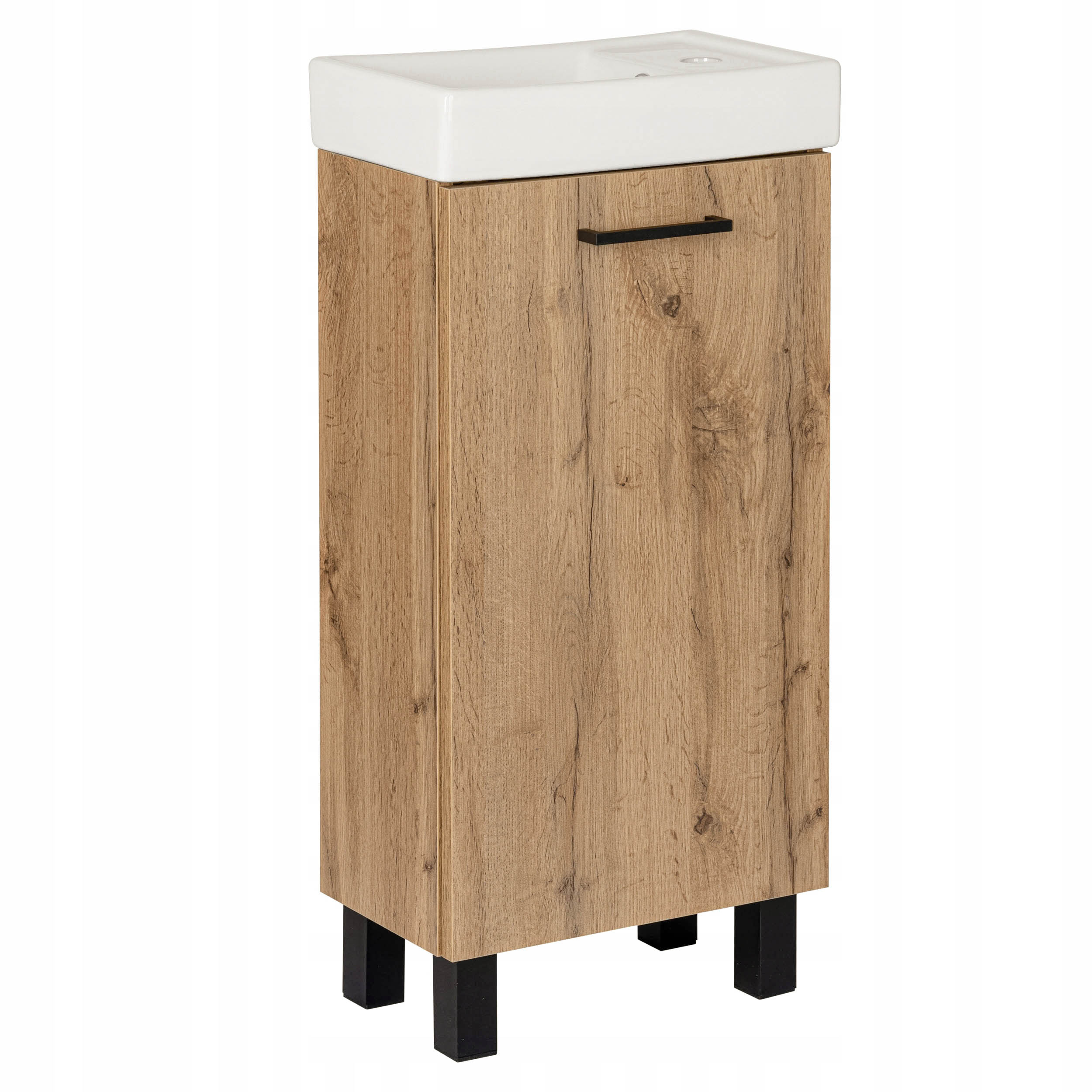Zestaw 40 cm szafka dąb wotan z umywalką ceramiczną