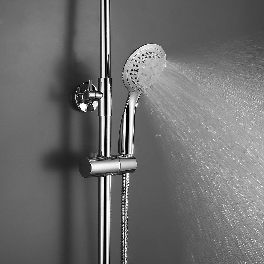 Kibath Poignée de douche Maneral ronde DUR finition chrome brillant en ABS - 4