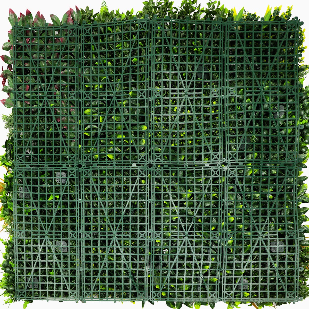 Mur vegetal artificiel Jungle lot 5 plaques 1 m² vert violet 80 mm brise vue haie artificielle - 12
