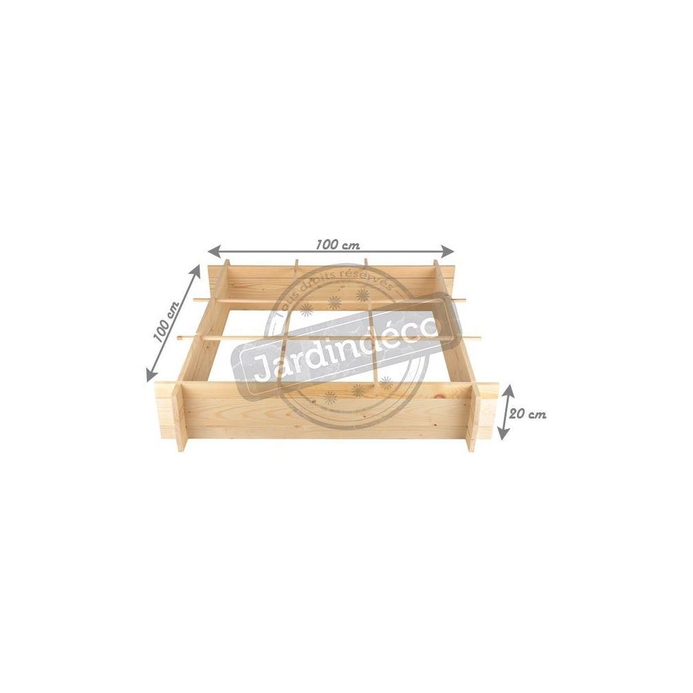 Carré Potager en bois 1 mètre x 1 mètre - 6