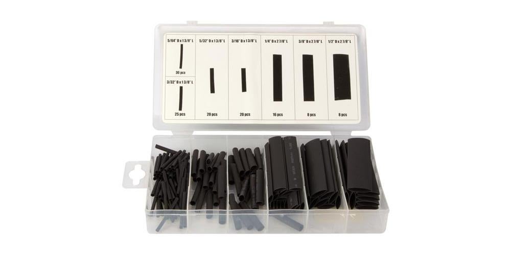 Lot de gaines thermorétractables, 127 pièces, différentes tailles, noir - 3