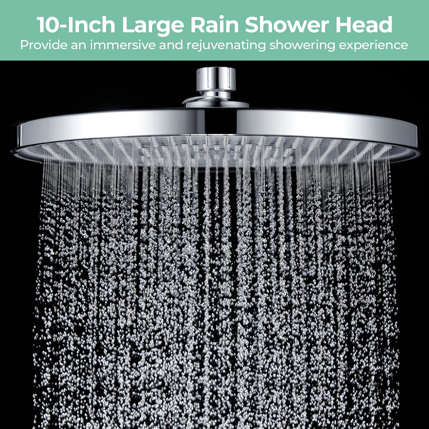 Pommeau de douche anticalcaire, grand pommeau de douche à effet pluie à économie d'eau, pommeau de douche fixe haute pression rond pour salle de bain, - 4