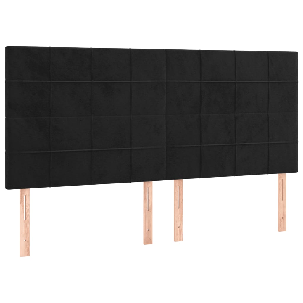 Cadre de lit sans matelas noir velours - 8