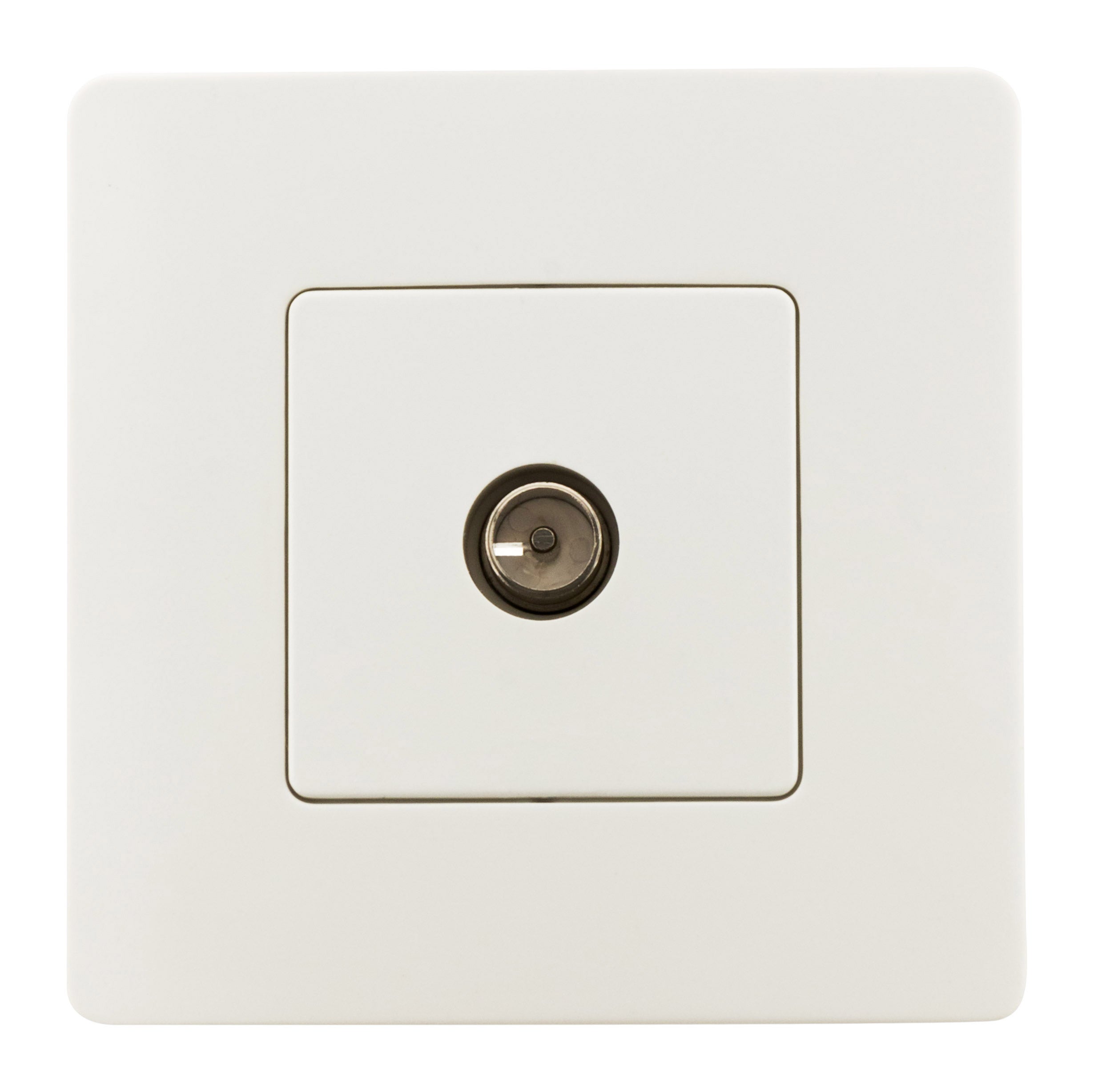 Zenitech - Presa TV 9,52 + Satellitare - Fissaggio a Vite e Ganci - Compatibile con Scatole da Incasso Standard - Certificata CE - Bianco